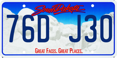 SD license plate 76DJ30
