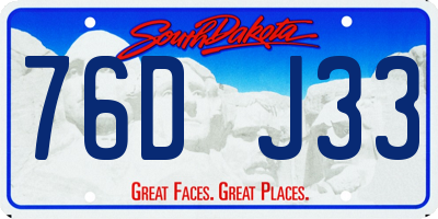 SD license plate 76DJ33