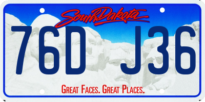 SD license plate 76DJ36
