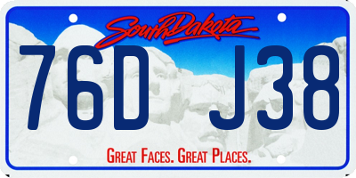 SD license plate 76DJ38