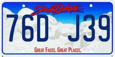 SD license plate 76DJ39