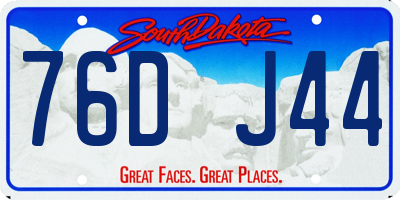 SD license plate 76DJ44