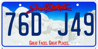SD license plate 76DJ49