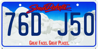 SD license plate 76DJ50