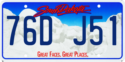 SD license plate 76DJ51