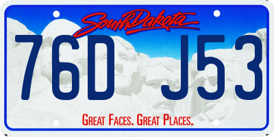 SD license plate 76DJ53