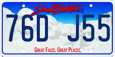 SD license plate 76DJ55