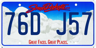 SD license plate 76DJ57