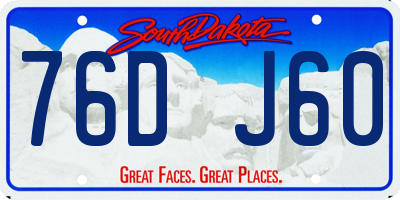 SD license plate 76DJ60