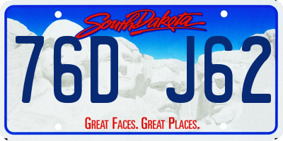 SD license plate 76DJ62