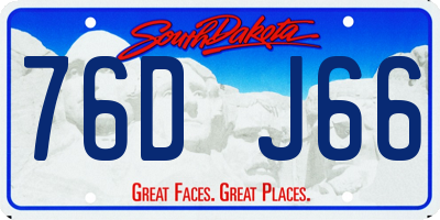 SD license plate 76DJ66