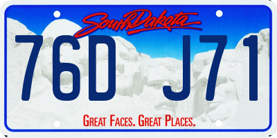 SD license plate 76DJ71