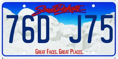 SD license plate 76DJ75