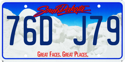 SD license plate 76DJ79