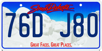 SD license plate 76DJ80
