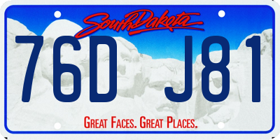 SD license plate 76DJ81