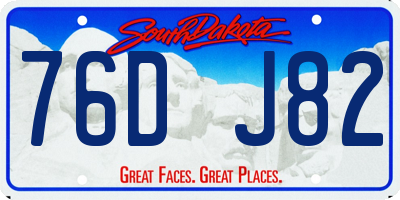 SD license plate 76DJ82
