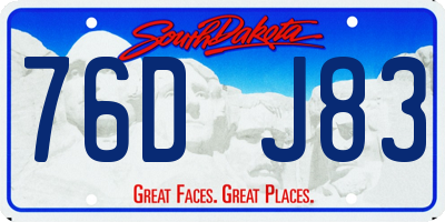 SD license plate 76DJ83