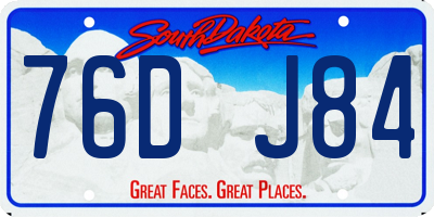 SD license plate 76DJ84