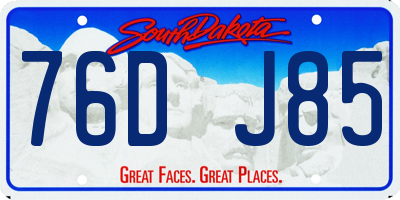 SD license plate 76DJ85