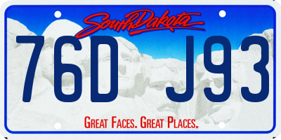 SD license plate 76DJ93