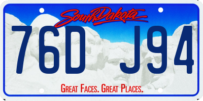 SD license plate 76DJ94