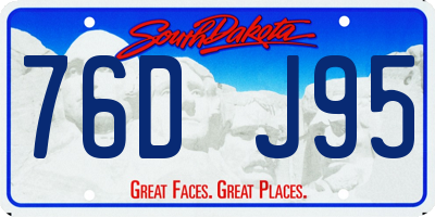 SD license plate 76DJ95
