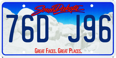SD license plate 76DJ96