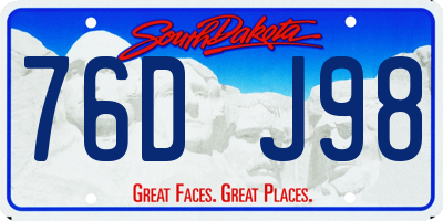 SD license plate 76DJ98