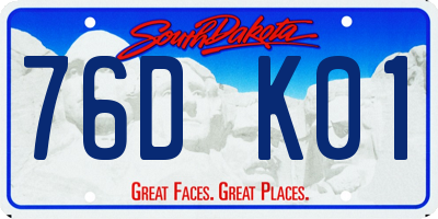 SD license plate 76DK01