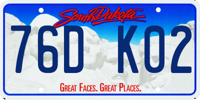SD license plate 76DK02