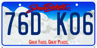 SD license plate 76DK06