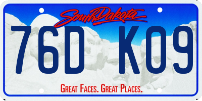 SD license plate 76DK09