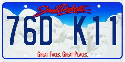 SD license plate 76DK11