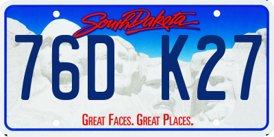 SD license plate 76DK27
