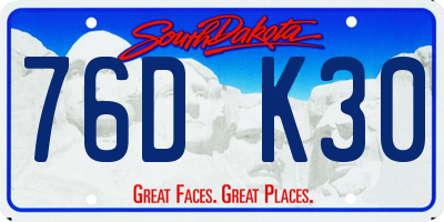 SD license plate 76DK30