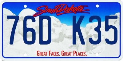 SD license plate 76DK35