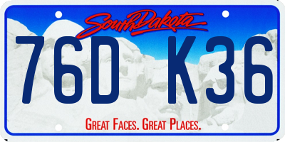 SD license plate 76DK36