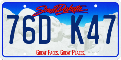 SD license plate 76DK47