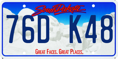 SD license plate 76DK48