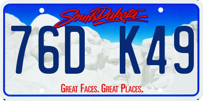 SD license plate 76DK49