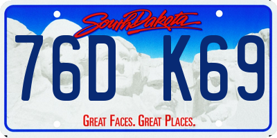 SD license plate 76DK69