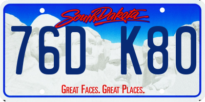 SD license plate 76DK80