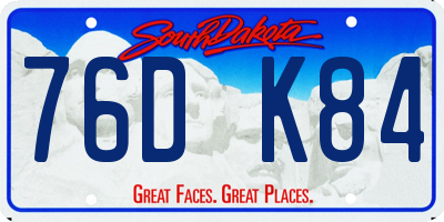 SD license plate 76DK84
