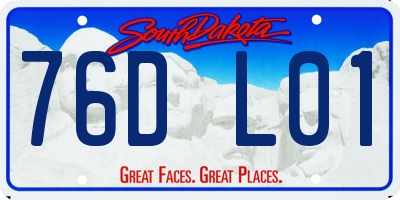 SD license plate 76DL01