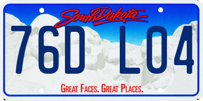 SD license plate 76DL04
