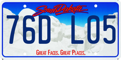 SD license plate 76DL05