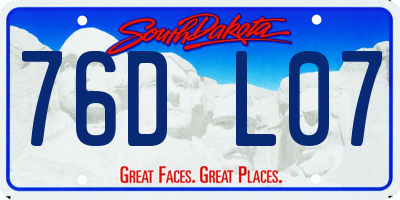 SD license plate 76DL07