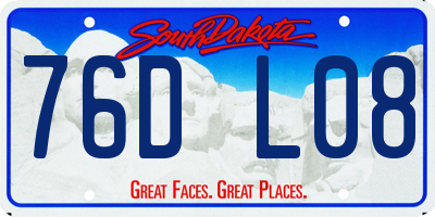 SD license plate 76DL08