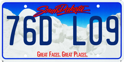 SD license plate 76DL09
